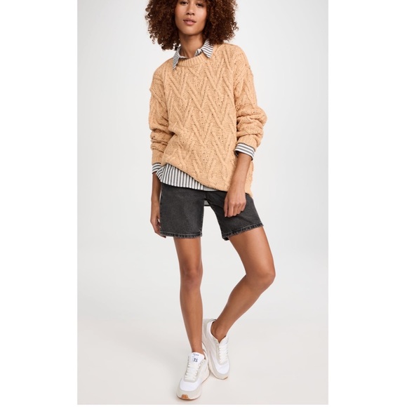 | free people • isla camel cable tunic sweater size • medium | - Picture 5 of 16